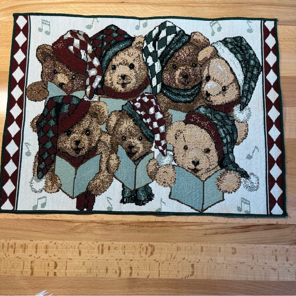 Vintage 1998 Christmas Caroling Bears Placemats. Set of 4. - Picture 1 of 5